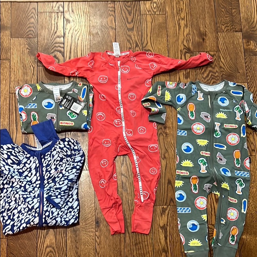 4 Bonds Bodysuits One Piece with Zipper